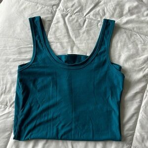 No Boundaries teal blue tank top